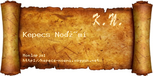 Kepecs Noémi névjegykártya